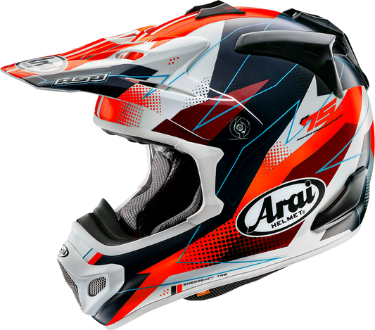 Arai VX-Pro4 Resolute Red motorcycle helmet with size XS, featuring a sleek design and secure chin strap.
