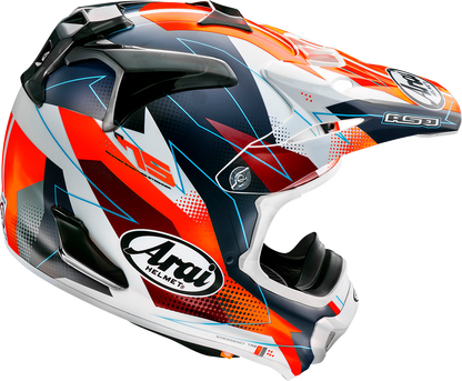 Arai Helmets VX-Pro4 Resolute Red motorcycle helmet with small size and aerodynamic design, featuring a secure chin strap and ventilation.