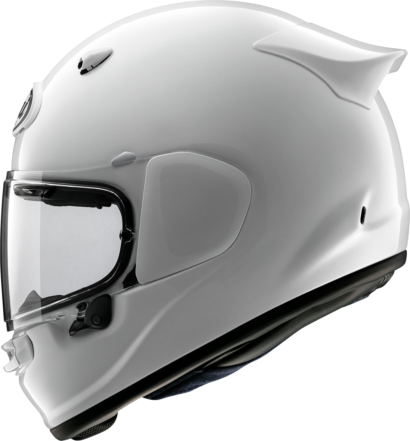 Arai Contour-X helmet in solid diamond white with advanced aerodynamics and communication system compatibility, size 2XL.