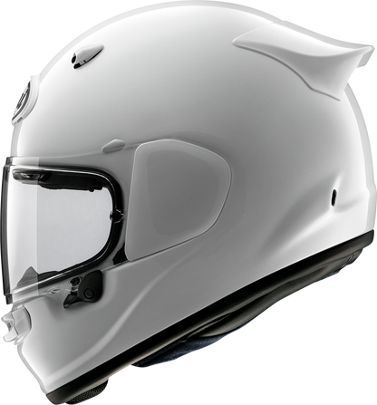 Arai Contour-X helmet in solid diamond white with advanced aerodynamics and communication system compatibility, size 2XL.