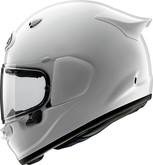 Arai Contour-X helmet in solid diamond white with advanced aerodynamics and communication system compatibility, size 2XL.