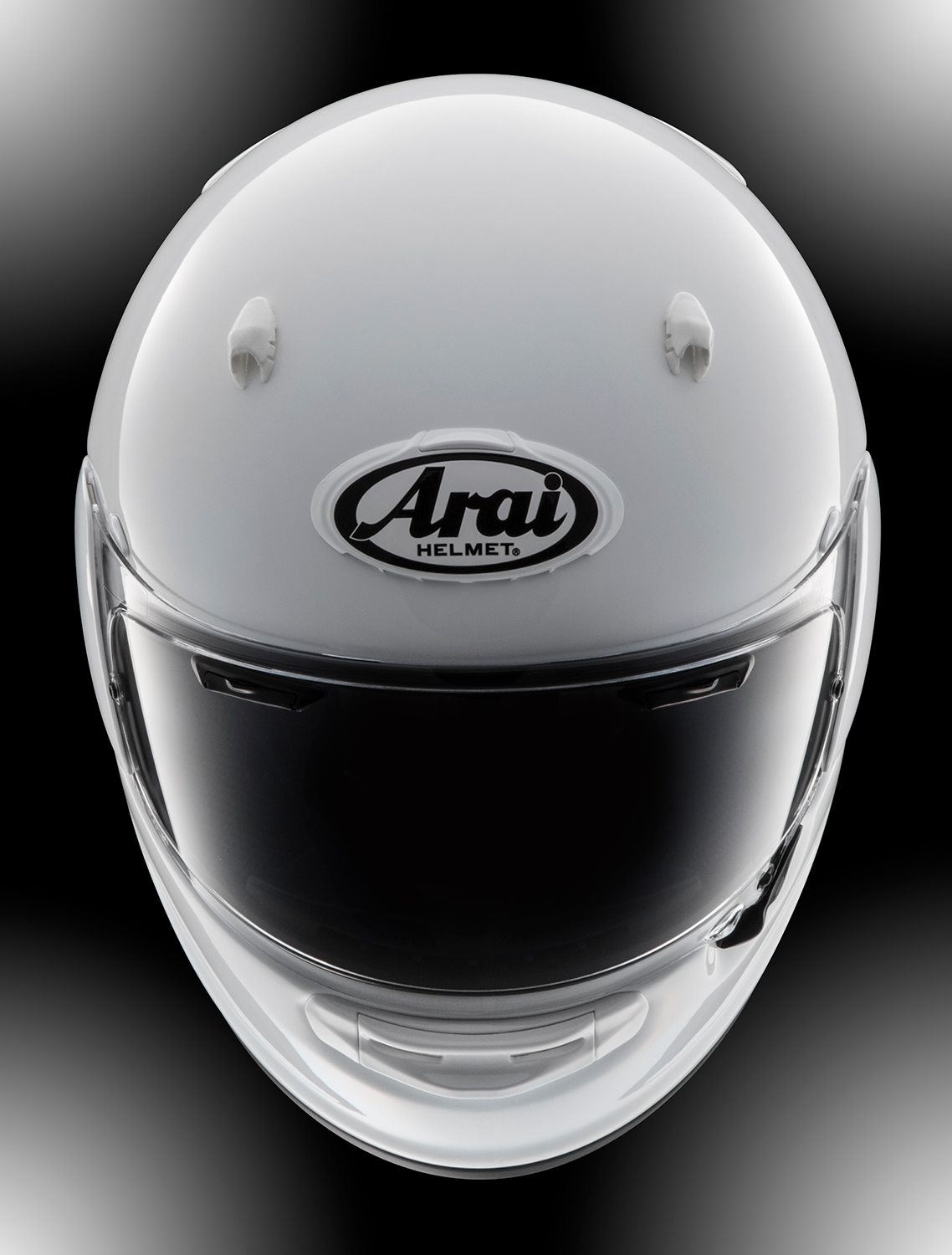 Araii Helmets XG Chin Vent in Diamond White, showcasing the sleek vent design on the helmet's front.