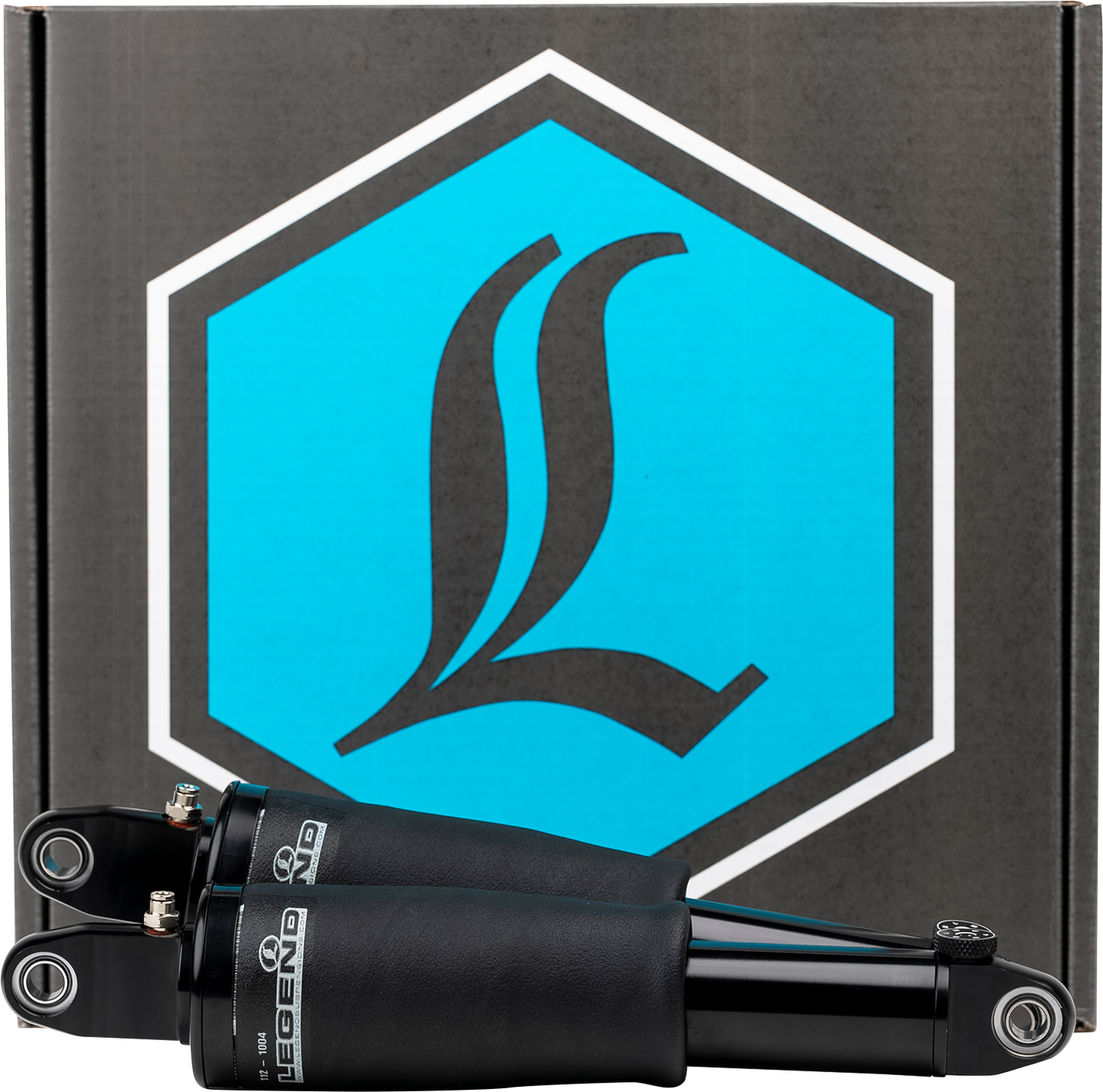 Legend Suspension AIR-A Tri-Glide Air Suspension Kit, 13.6 inch, with components for vehicle suspension system.