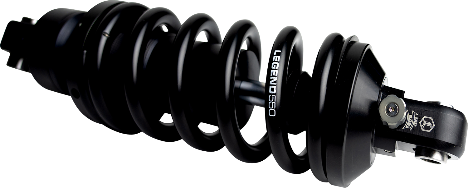Legend Suspension Revo-A shock absorber for Harley Softail, heavy-duty 12.5-inch suspension component with durable build.