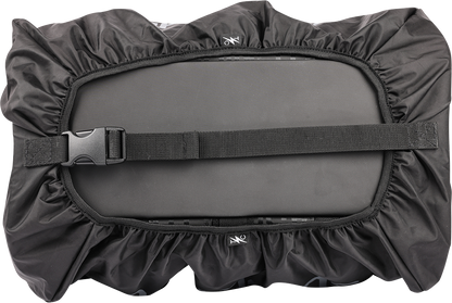 THRASHIN SUPPLY CO. motorcycle passenger bag with 32L capacity, versatile mounting options, shown attached to motorcycle seat.