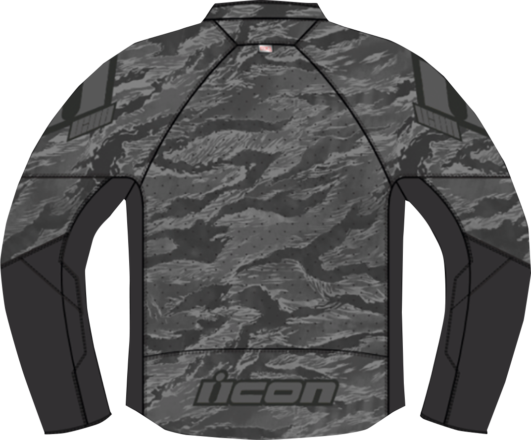 Gray ICON Hooligan CE Tigersblood motorcycle jacket in 2XL with protective armor and stylish design.