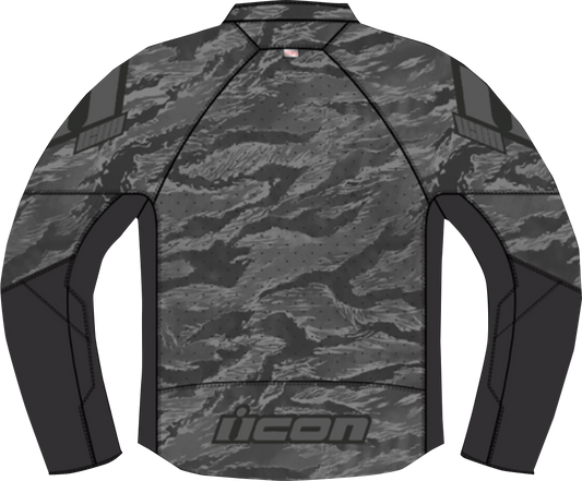 Gray ICON Hooligan CE Tigersblood motorcycle jacket in 2XL with protective armor and stylish design.
