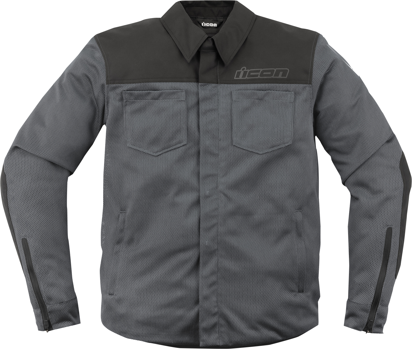 ICON Upstate Mesh CE™ Jacket in gray, 2XL, featuring durable 400D polyester and cotton canvas for rugged outdoor wear.