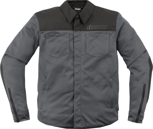 ICON Upstate Mesh CE™ Jacket in gray, 2XL, featuring durable 400D polyester and cotton canvas for rugged outdoor wear.