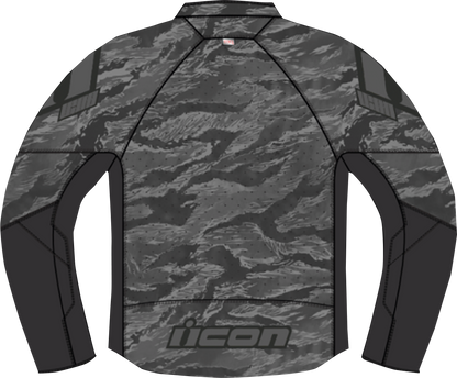 Gray ICON Hooligan CE Tigersblood motorcycle jacket in 3XL with removable Viper back protector and impact protectors.