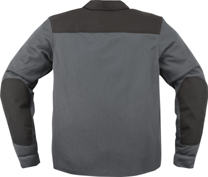 ICON Upstate Mesh CE™ jacket in gray, 2XL, made of durable 400D polyester and cotton canvas with mesh details.