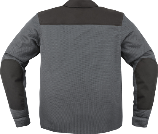 ICON Upstate Mesh CE™ jacket in gray, 2XL, made of durable 400D polyester and cotton canvas with mesh details.