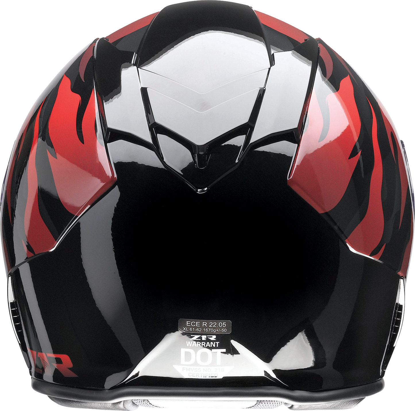 Z1R Panthera motorcycle helmet in black and red with polycarbonate shell and sun visor, large size.