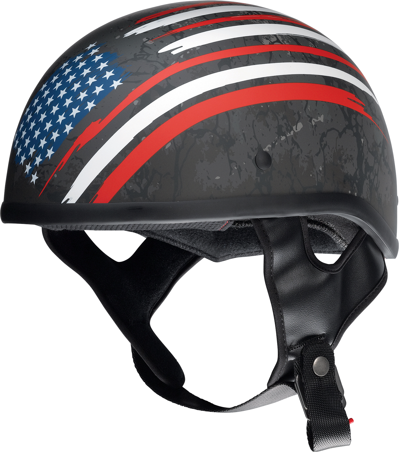 Z1R CC Beanie Helmet Justice in black, red, white, and blue with medium size, featuring a sleek design and safety features.