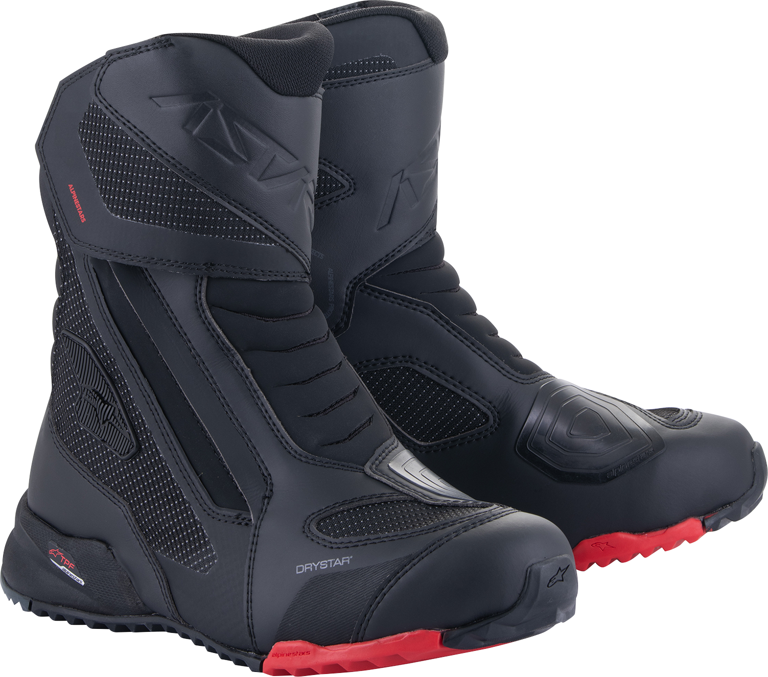 Alpinestars Stella RT-7 Drystar® motorcycle boots in black, US 9 / EU 41, featuring protective design and sturdy construction.