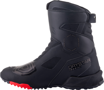 Alpinestars RT-7 Drystar® motorcycle boots in black and red, US 5 / EU 38, showing the rugged design and protective features.