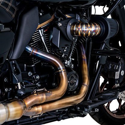 VANCE & HINES VO2 Falcon Air Intake Kit in stainless steel for motorcycle, showing the sleek intake design and branding.