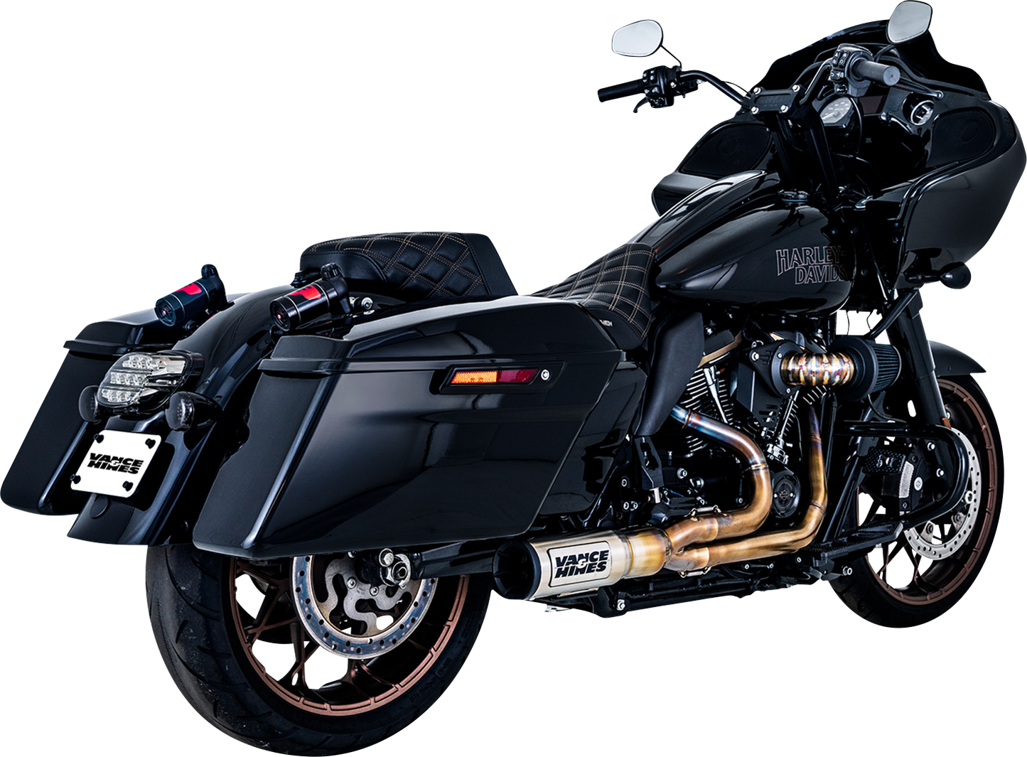 VANCE & HINES VO2 Falcon Air Intake Kit in stainless steel for motorcycle, featuring polished finish and airflow components.
