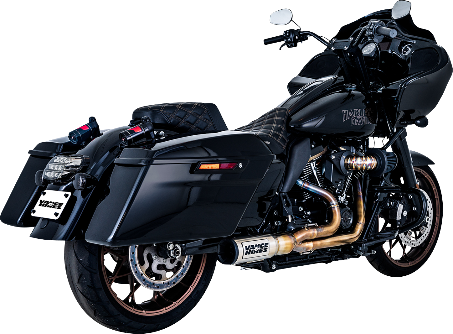 VANCE & HINES VO2 Falcon Air Intake Kit in stainless steel for motorcycle, featuring polished finish and airflow components.
