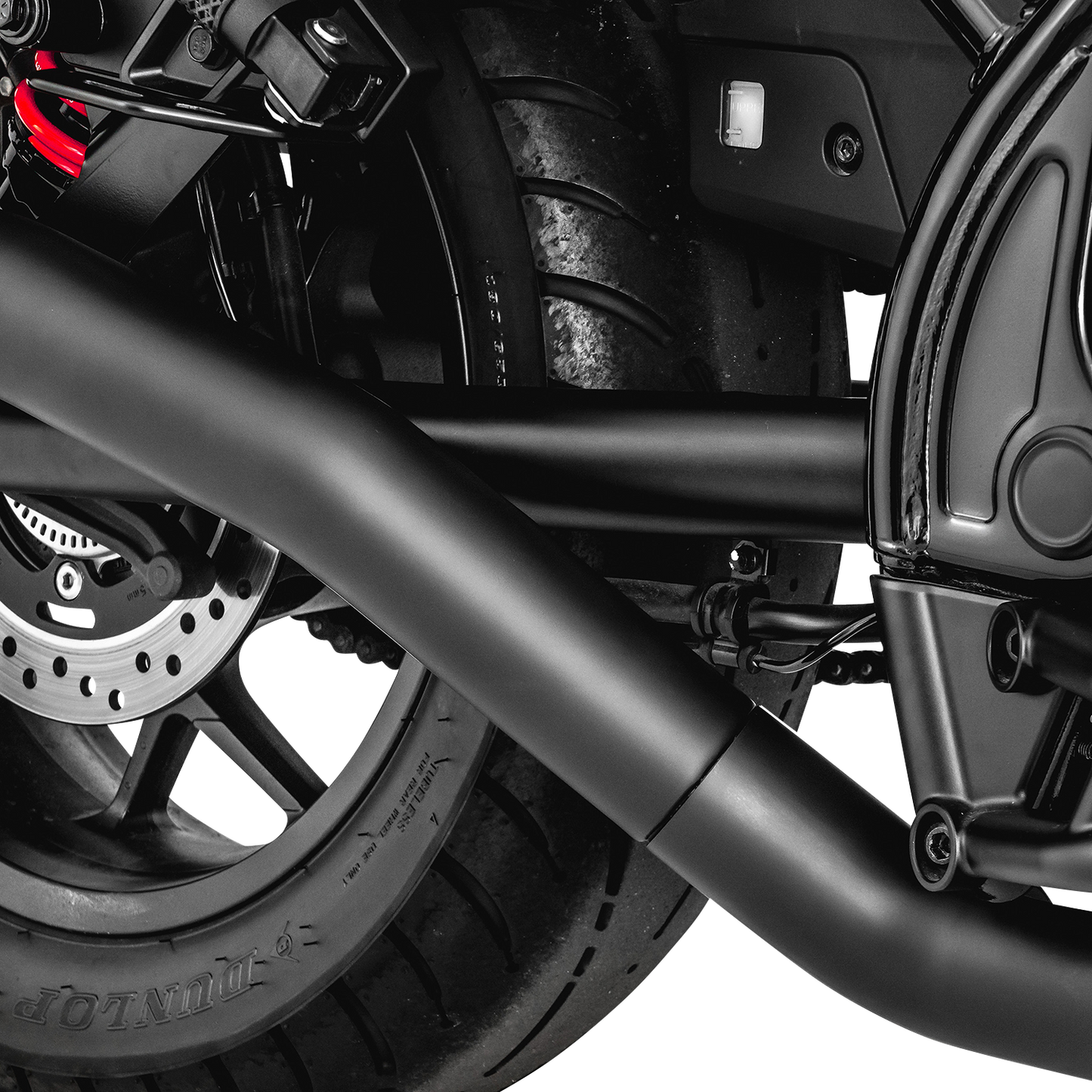 VANCE & HINES Hi-Output Slip-On Muffler in matte black with CNC aluminum finish, designed for motorcycle exhaust upgrade.