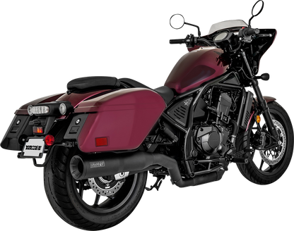 VANCE & HINES Hi-Output Slip-On Muffler in matte black with CNC aluminum finish for motorcycle exhaust upgrade