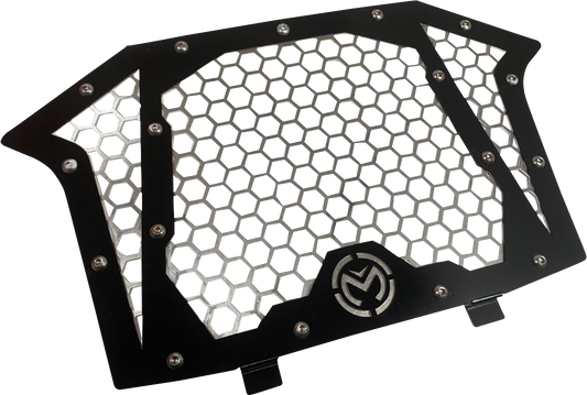 MOOSE OFFROAD front grille for Polaris Pro XP off-road vehicle, showcasing durable black grille design with branding details