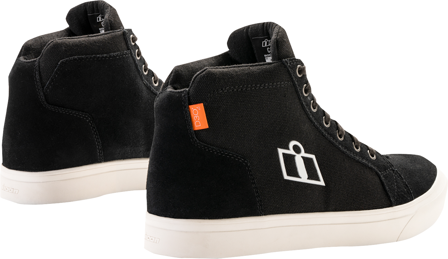 ICON Carga work boots in US size 8, durable leather construction with D30® ankle inserts for protection and comfort.