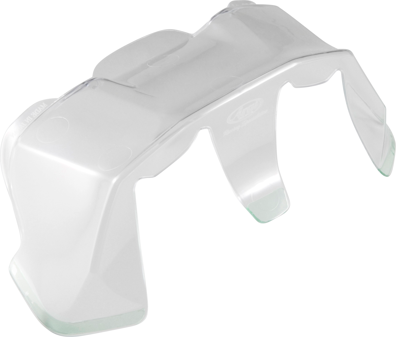 Arai Helmets DF-X2 diffuser extension in clear, designed for Arai helmets, shown attached to a helmet in the image.