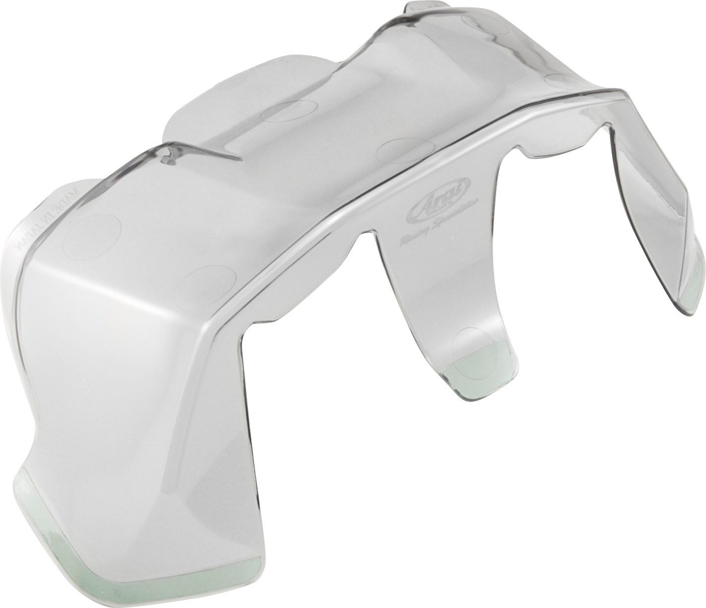 Arai Helmets DF-X2 diffuser extension tint attached to a Corsair-X helmet, enhancing airflow and helmet performance.