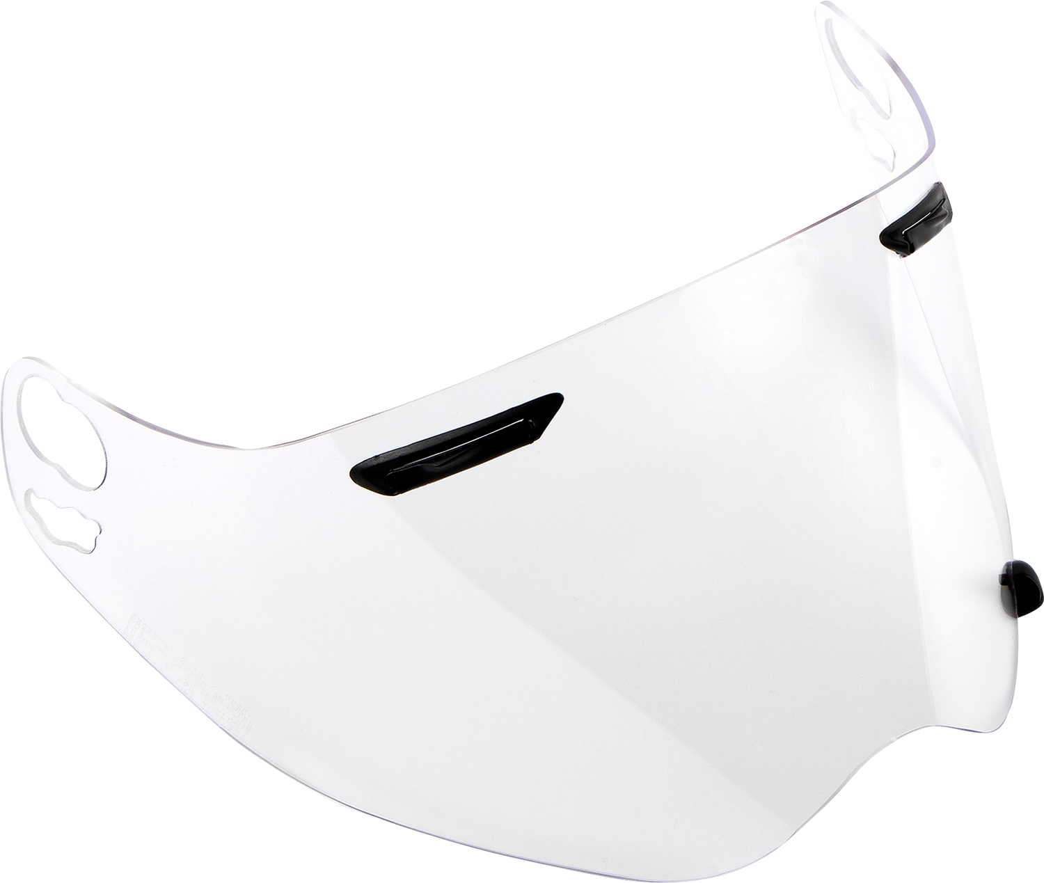 Clear vented shield for ARAI XD-4 motorcycle helmet, showing the transparent shield with vent openings and mounting edges.