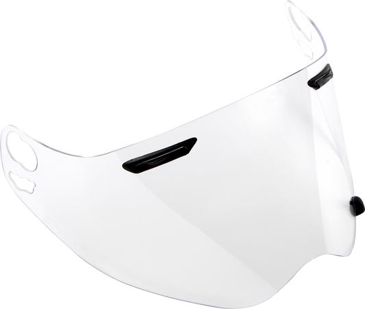 Clear vented shield for ARAI XD-4 motorcycle helmet, showing the transparent shield with vent openings and mounting edges.