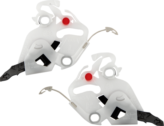 ARAi Helmets VAS-V Base Plate Set 02-1066 for variable axis system mounting, showing metal mounting plates and hardware.