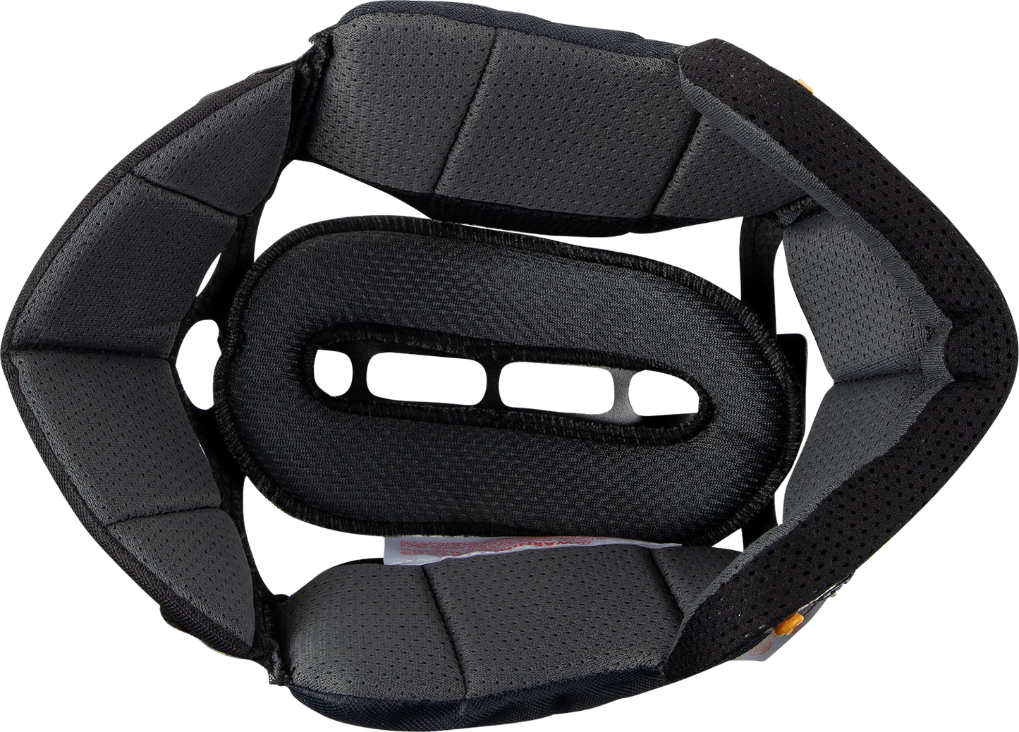 Close-up of ARAI HELMETS VX-Pro4 interior pad, 10 mm thickness, showing the padded interior of the motorcycle helmet.