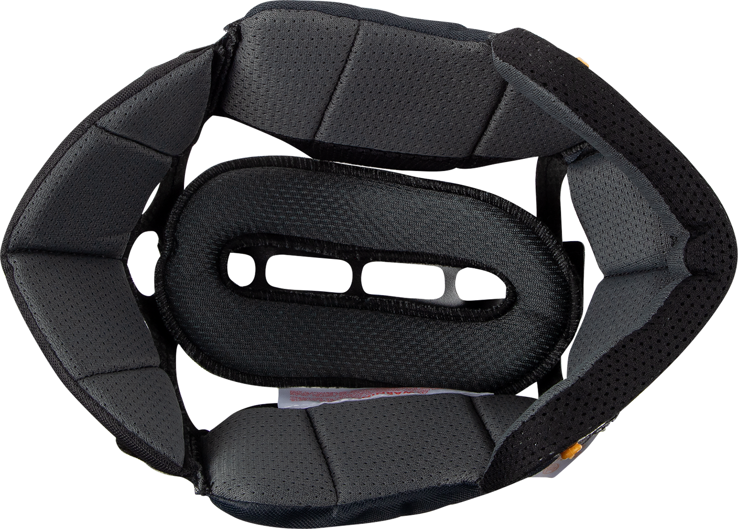 Close-up of ARAI HELMETS VX-Pro4 interior pad, 10 mm thickness, showing the padded interior of the motorcycle helmet.