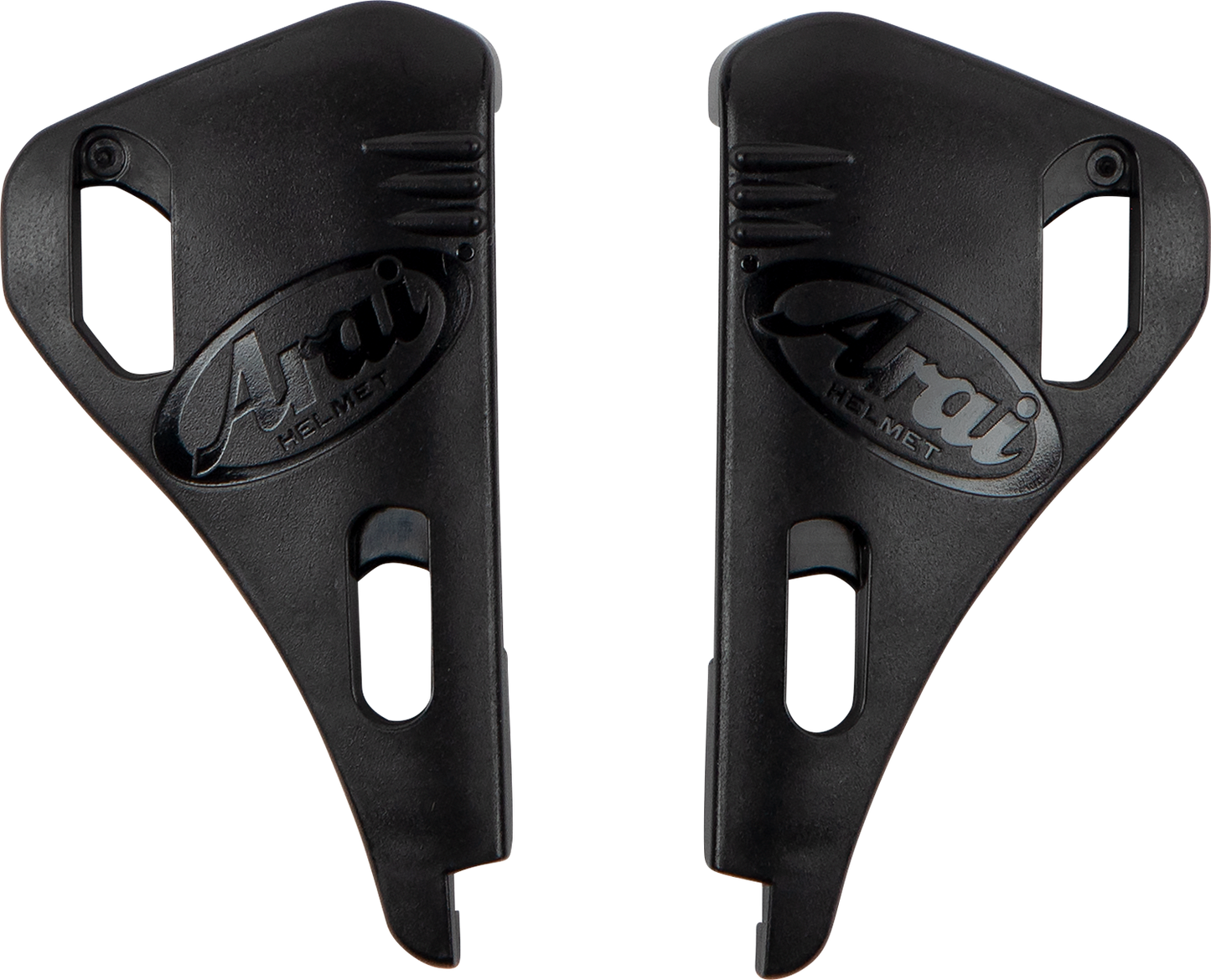 Black ARAI HELMETS VAS-V Pivot Cover Plates for Pro Shade System, part number 11-1138, designed for helmet visor protection