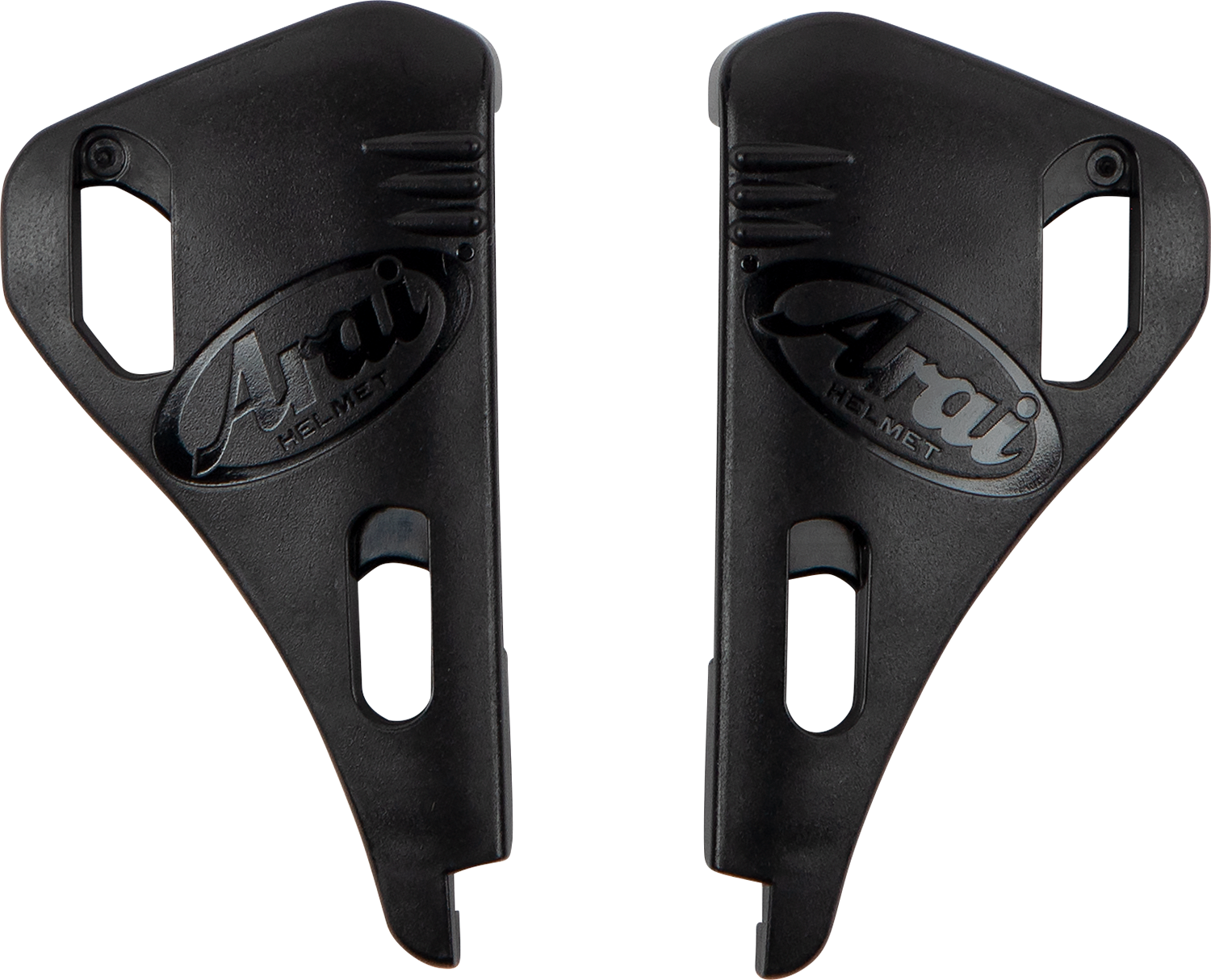 Black ARAI HELMETS VAS-V Pivot Cover Plates for Pro Shade System, part number 11-1138, designed for helmet visor protection