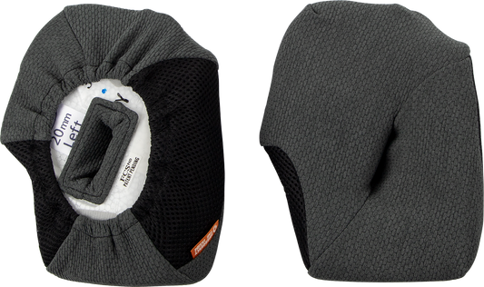 Arai Helmets XD-4 cheek pads with FCS® in 20mm, showing close-up of the padded interior designed for motorcycle helmets.