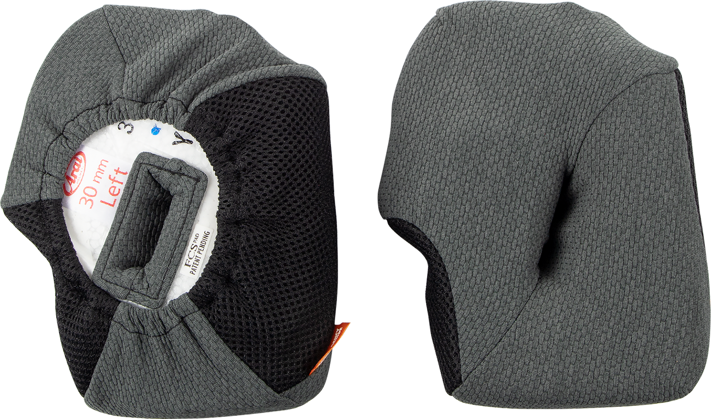 ARAI Helmets XD-4 cheek pads with FCS® 30 mm, replacement padding for ARAI motorcycle helmets, shown in the image.
