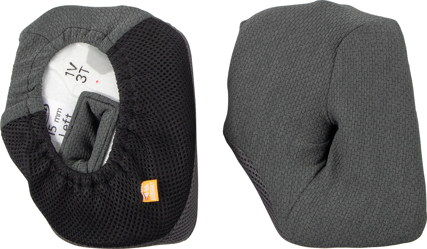 Gray ARAI Helmets VX-Pro4 cheek pads, 15 mm thickness, part number 05-5416, designed for motorcycle helmet comfort and fit.