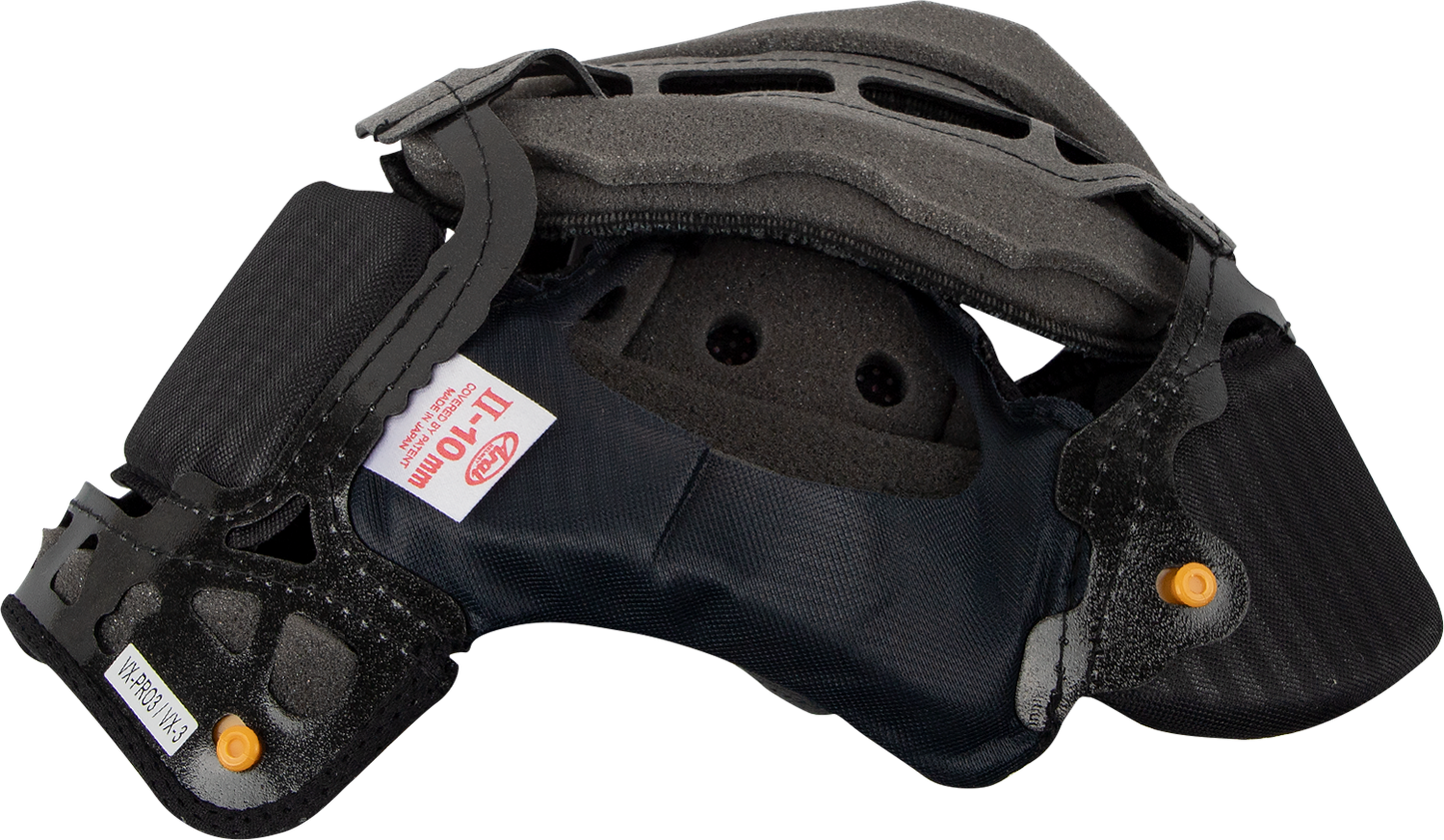 Interior padding for ARAI HELMETS XD-4, VX-Pro3, and VX-Pro4 helmets, 10 mm thick, part number 07-5562.