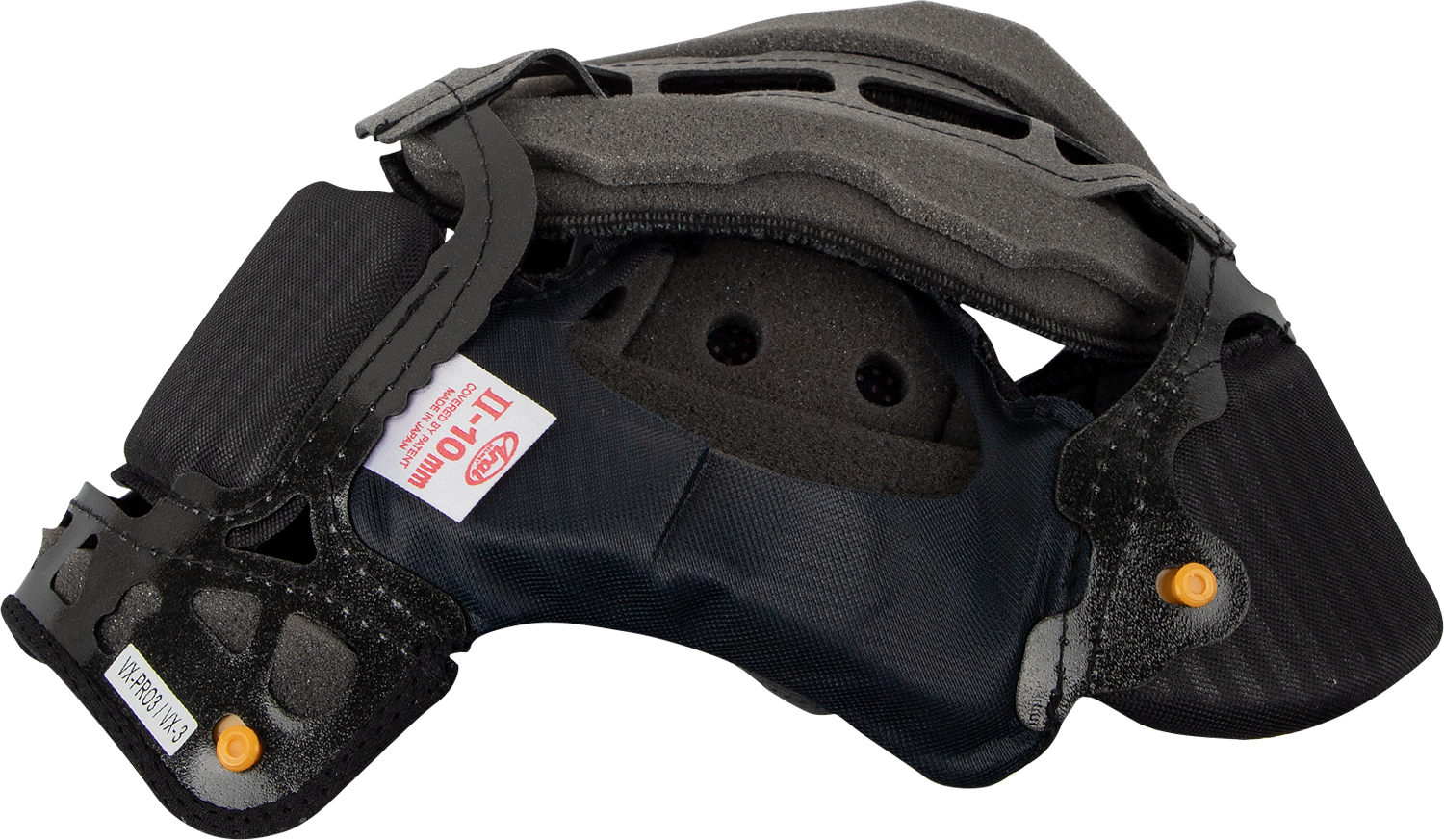 Interior padding for ARAI HELMETS XD-4, VX-Pro3, and VX-Pro4 helmets, 10 mm thick, part number 07-5562.