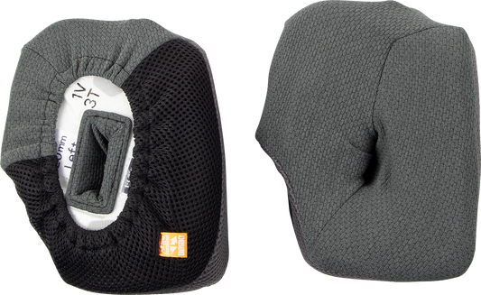 Gray ARAI Helmets VX-Pro4 cheek pads, 20mm, designed for ARAI helmets, shown in the product image.
