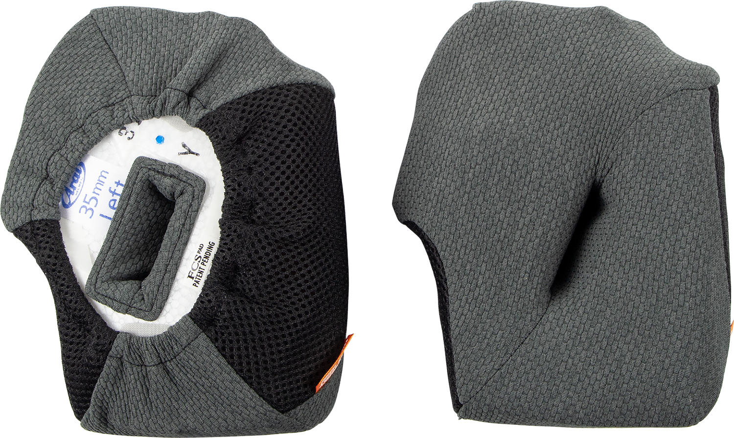 ARAÏ Helmets XD-4 cheek pads with FCS® system, 35mm replacement part, showing padded interior for helmet comfort and fit.