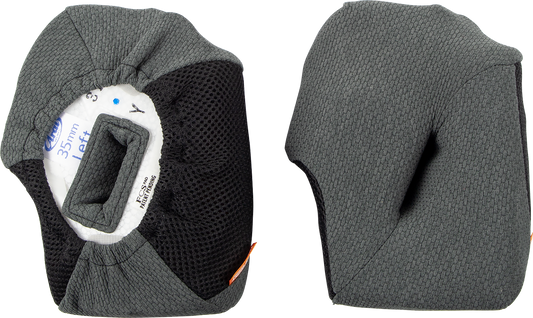 ARAÏ Helmets XD-4 cheek pads with FCS® system, 35mm replacement part, showing padded interior for helmet comfort and fit.