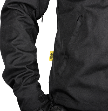 Black Atlas v2 riding jacket by THRASHIN SUPPLY CO. in 2XL size, featuring durable fabric and stylish design.
