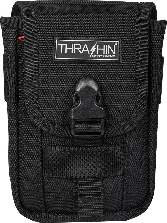 THRASHIN SUPPLY CO. multi-use pouch made of durable 1680D ballistic nylon with high visibility interior for organization.