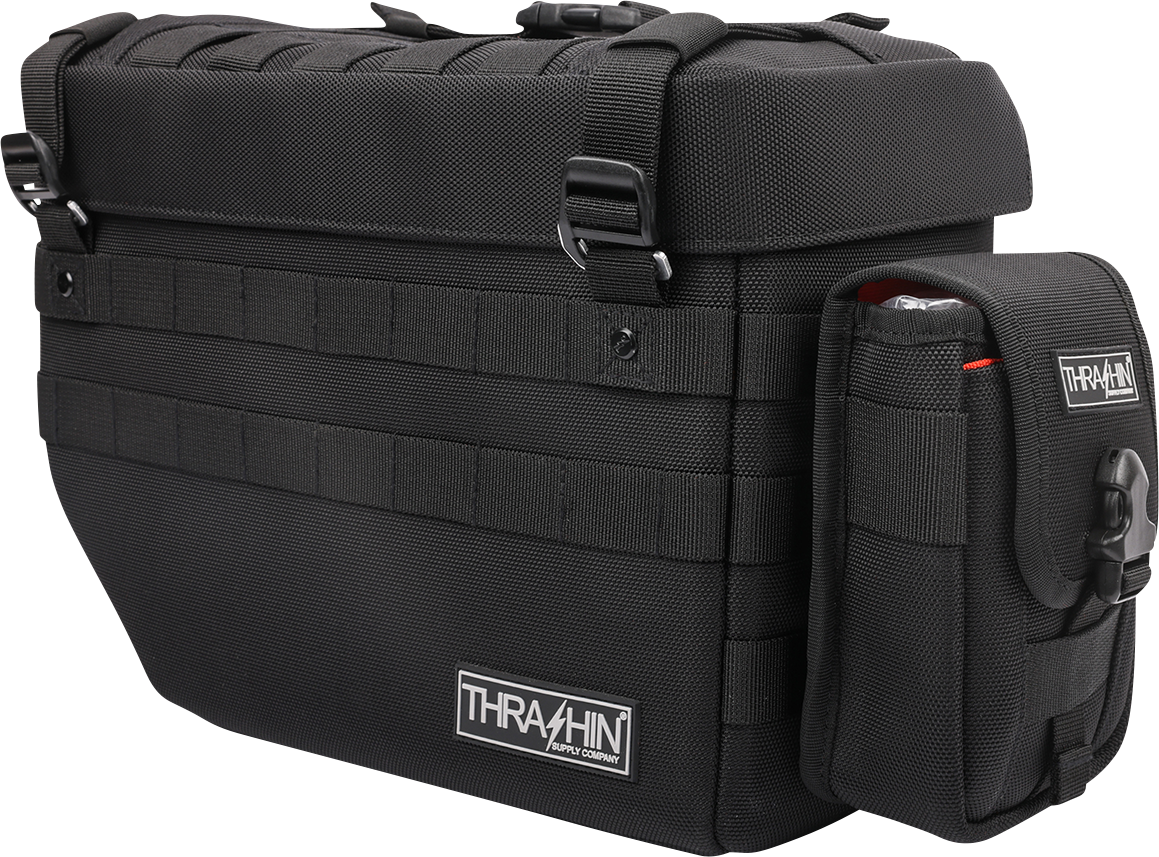 THRASHIN SUPPLY CO. multi-use pouch made of durable 1680D ballistic nylon with high visibility interior for versatile storage.