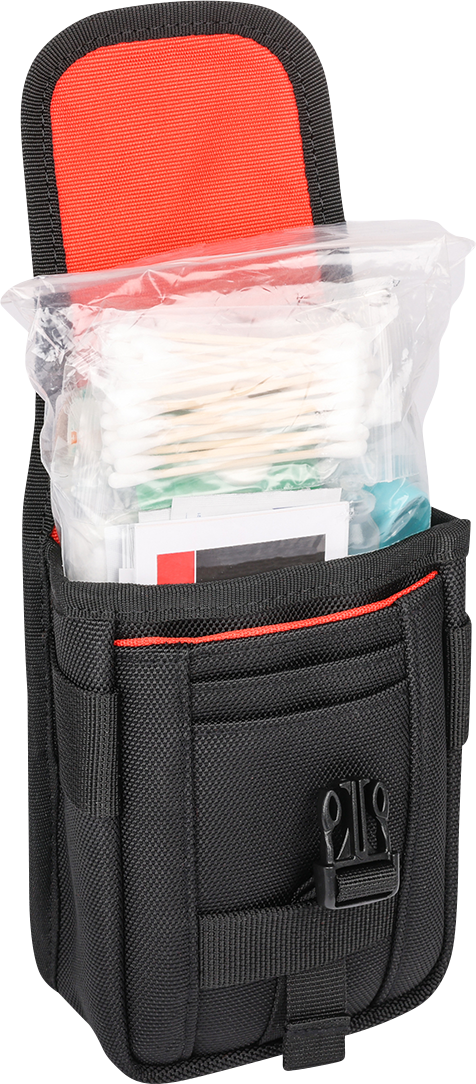 THRASHIN SUPPLY CO. Multi-use pouch in durable 1680D ballistic nylon with high visibility interior for easy access and organization.