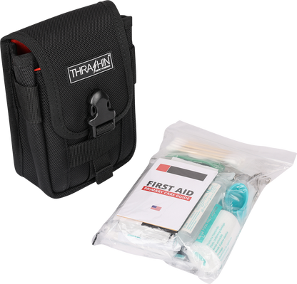 Durable THRASHIN SUPPLY CO. multi-use pouch made of 1680D ballistic nylon with high visibility interior for organized storage.