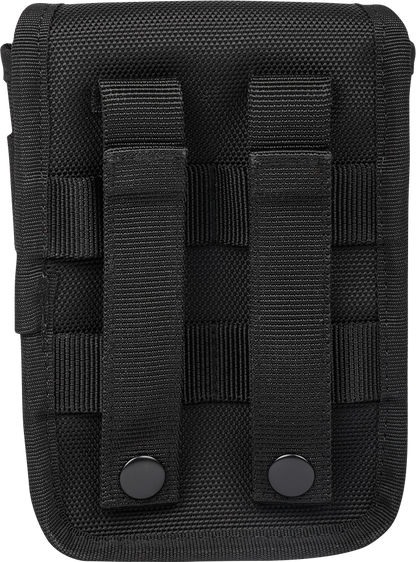 Durable THRASHIN SUPPLY CO. multi-use pouch made of 1680D ballistic nylon with high visibility interior for organization.